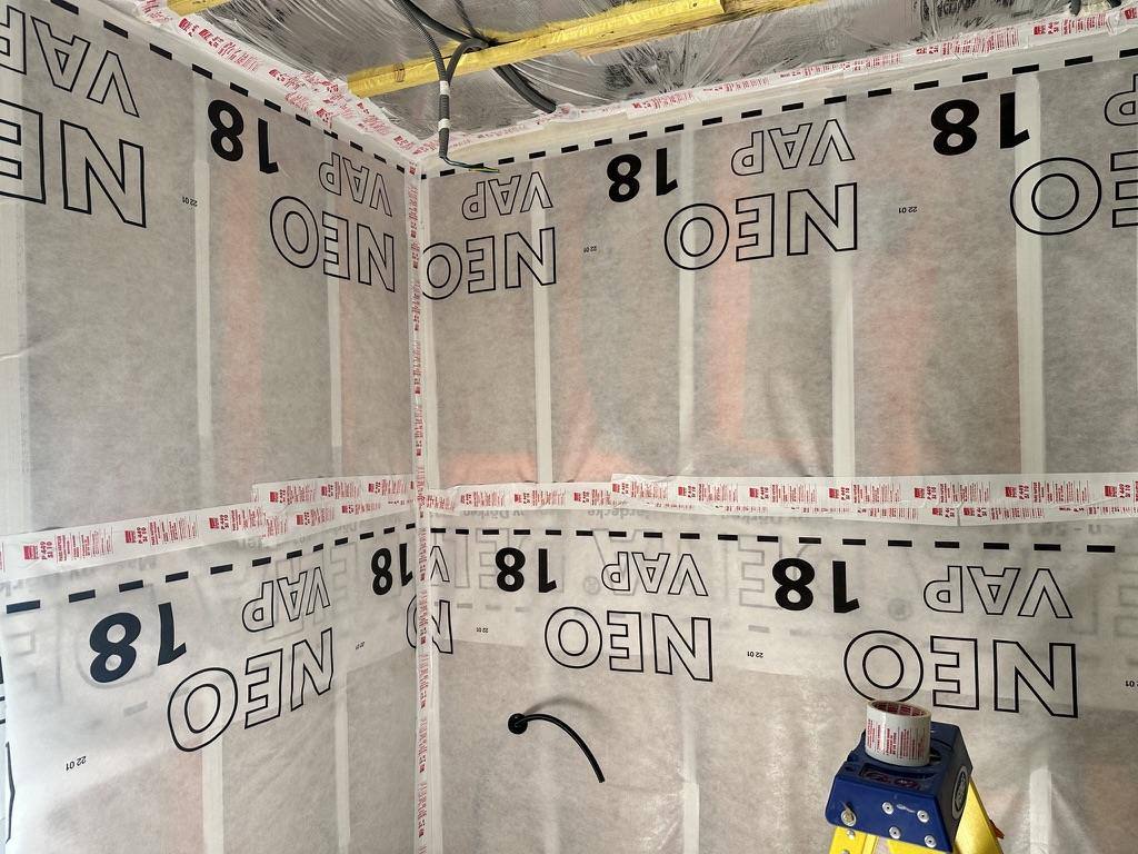Taped vapour barrier