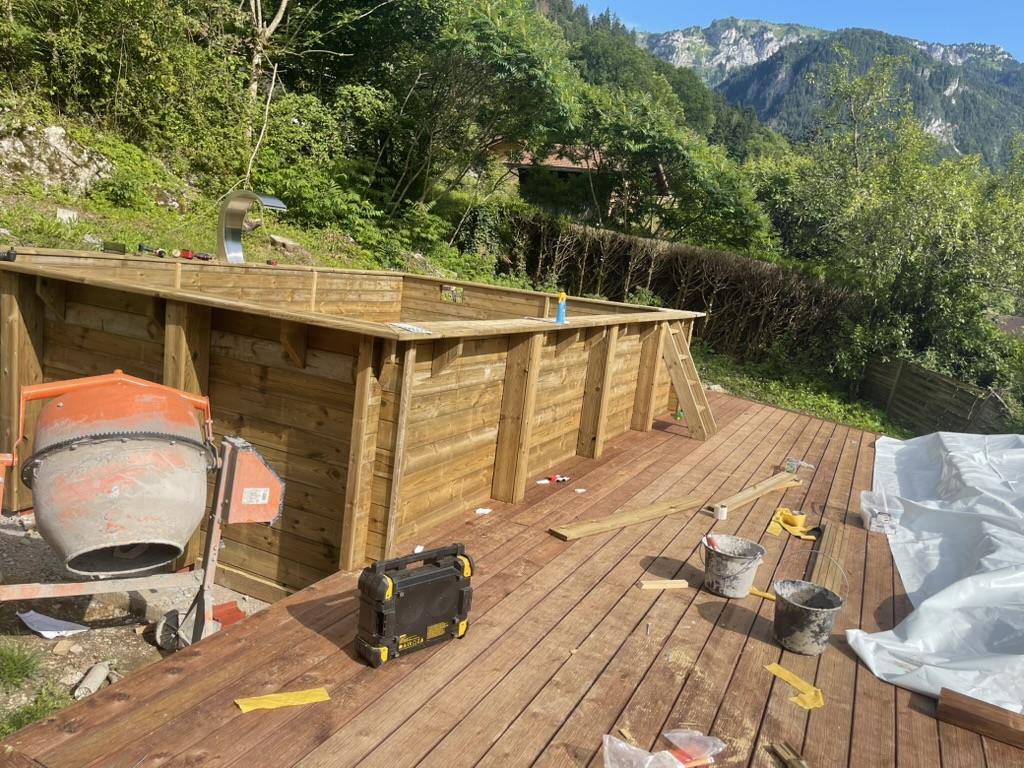 Timber pool surround